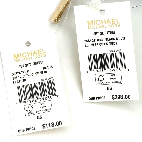 Michael Kors Large EW Zip Chain Xbody Crossbody Bag & TZ Coinpouch w/ID Black - Picture 15 of 15